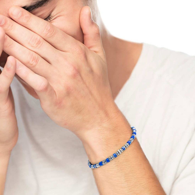 Bracciale con pietre a rondella e bracciale con sodalite