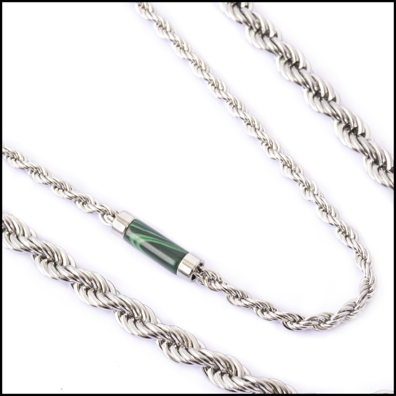 Collana catena a corda e collana con elemento in pietra