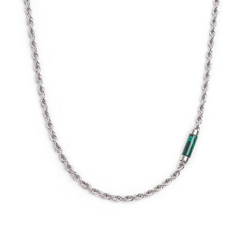 Collana catena a corda e collana con elemento in pietra