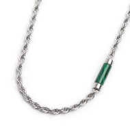 Collana catena a corda e collana con elemento in pietra