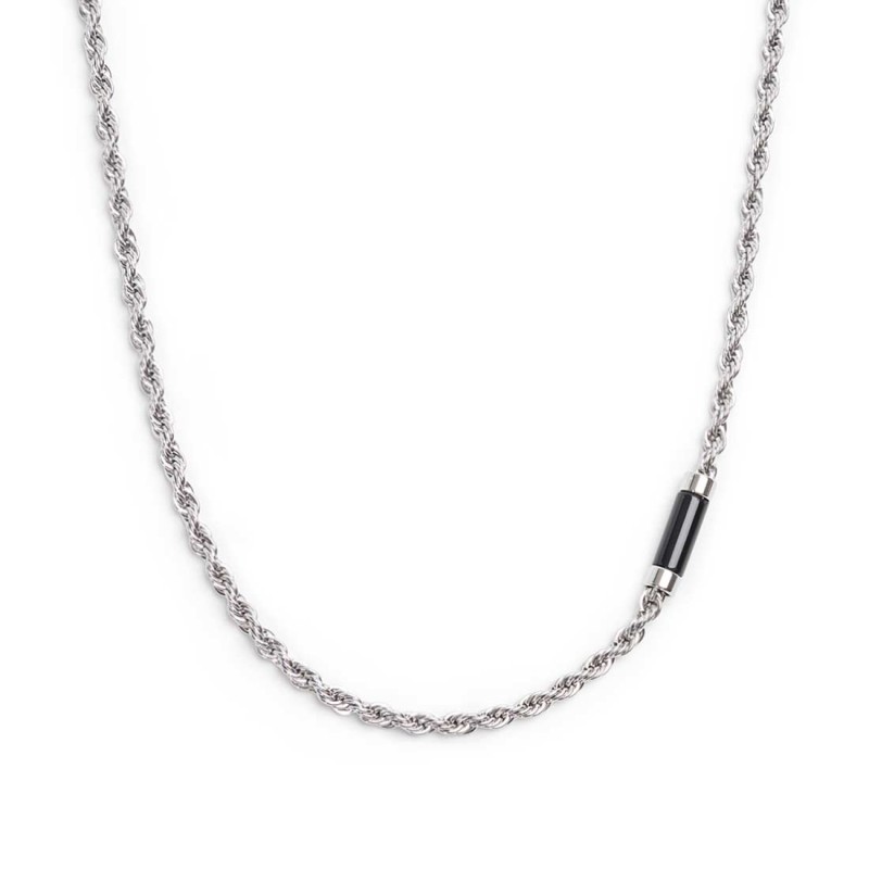 Collana catena a corda e collana con elemento in pietra