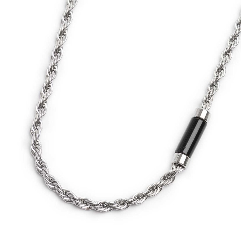 Collana catena a corda e collana con elemento in pietra