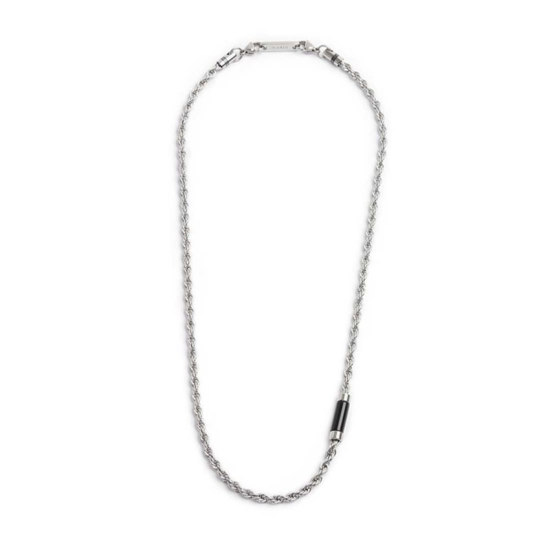 Collana catena a corda e collana con elemento in pietra