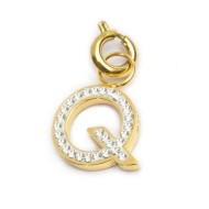 Collana con perle e lettera con cristalli