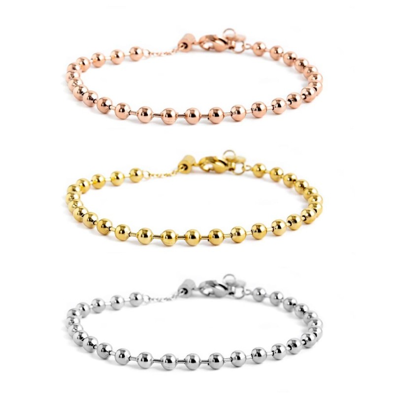 Bracciale con perle di fiume e bracciale a sfere con charm lettera cristalli