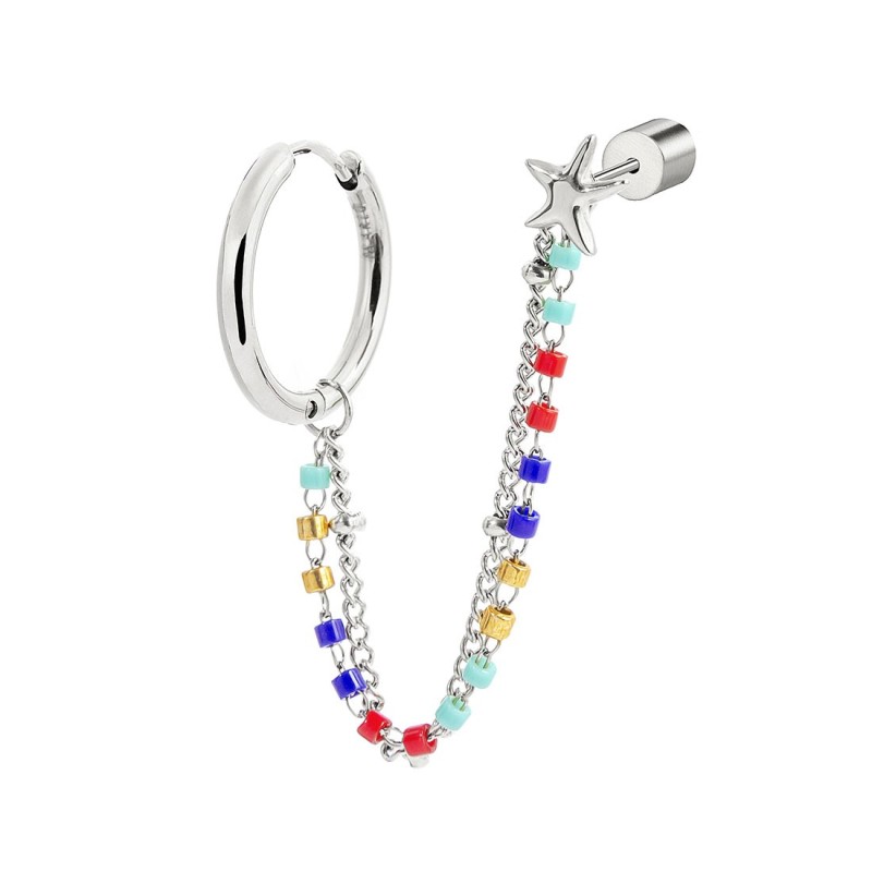 Orecchino multindosso stella marina e miyuki