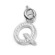 Bracciale con perle di fiume e bracciale a sfere con charm lettera cristalli