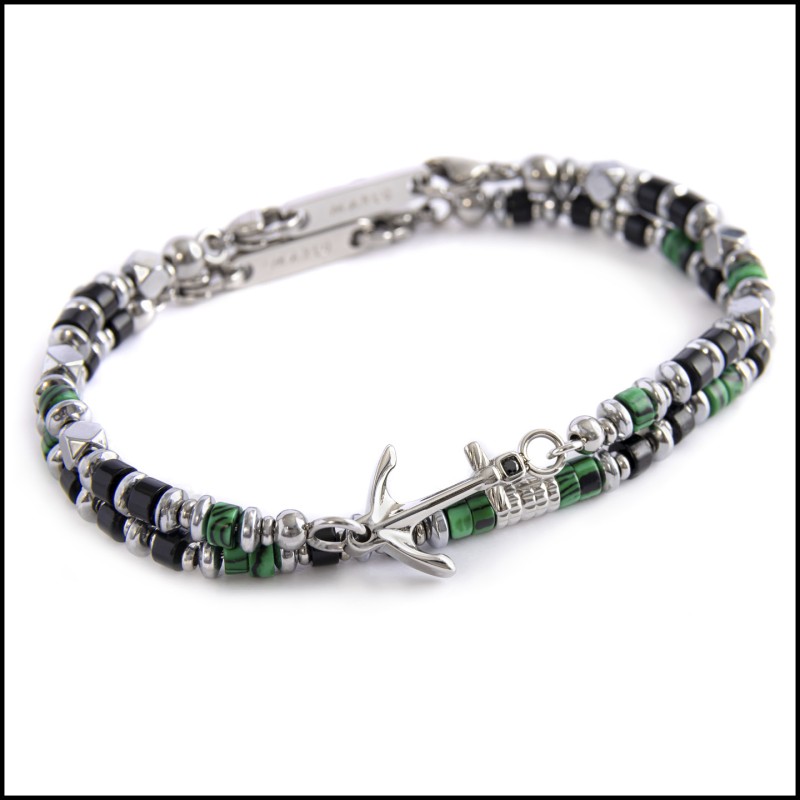 Bracciale con ancora e bracciale con malachite