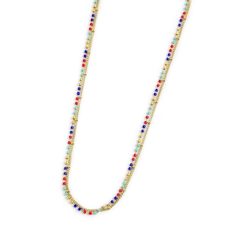 Collana catena grumetta e miyuki
