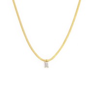 Collana catena snake con zircone baguette