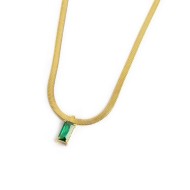 Collana catena snake con zircone baguette