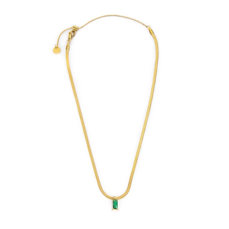 Collana catena snake con zircone baguette