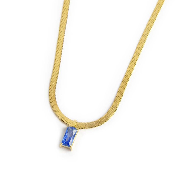 Collana catena snake con zircone baguette