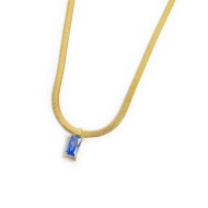 Collana catena snake con zircone baguette