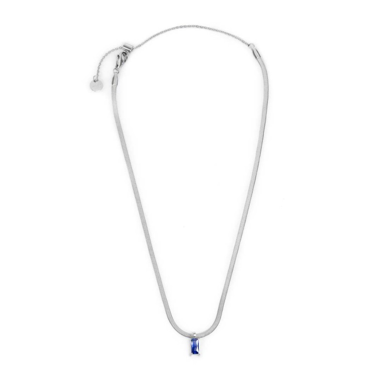 Collana catena snake con zircone baguette