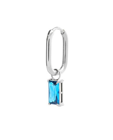 Orecchino ovale con zircone baguette