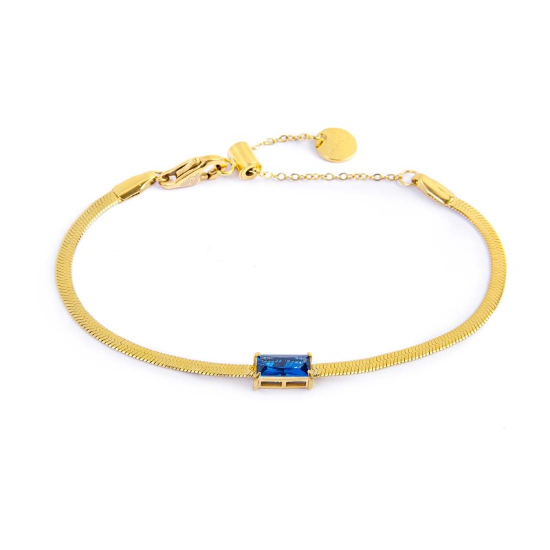 Bracciale catena snake con zircone baguette