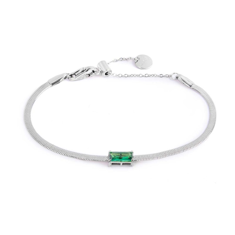 Bracciale catena snake con zircone baguette