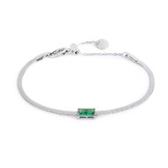 Bracciale catena snake con zircone baguette