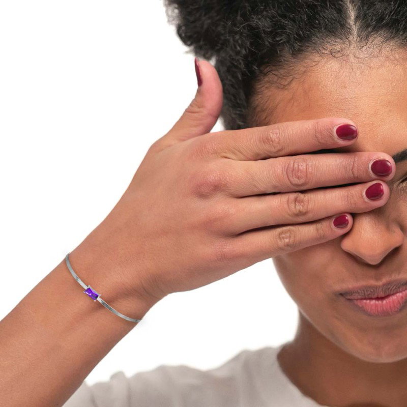 BR SNAKE PIATTA CON CZ BAGUETTE