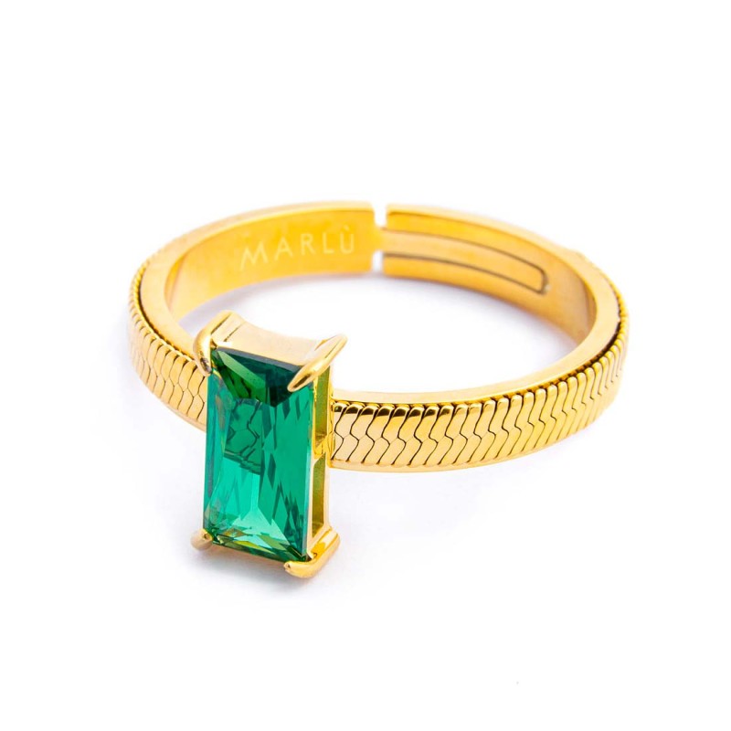 Anello con zircone baguette