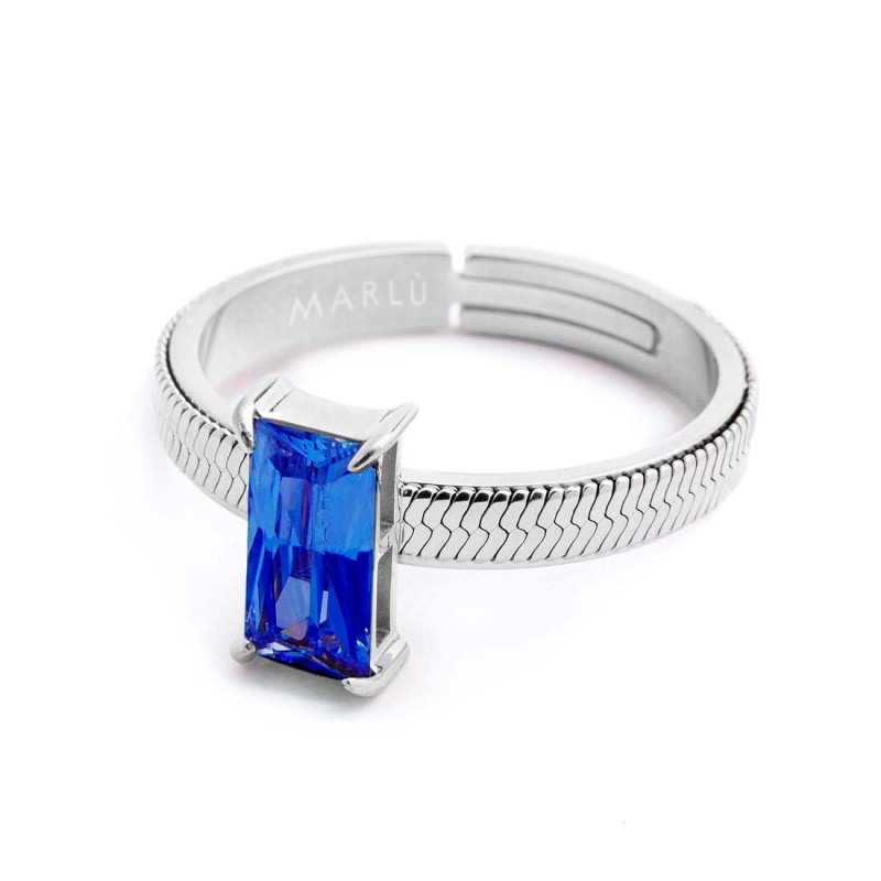 Anello con zircone baguette