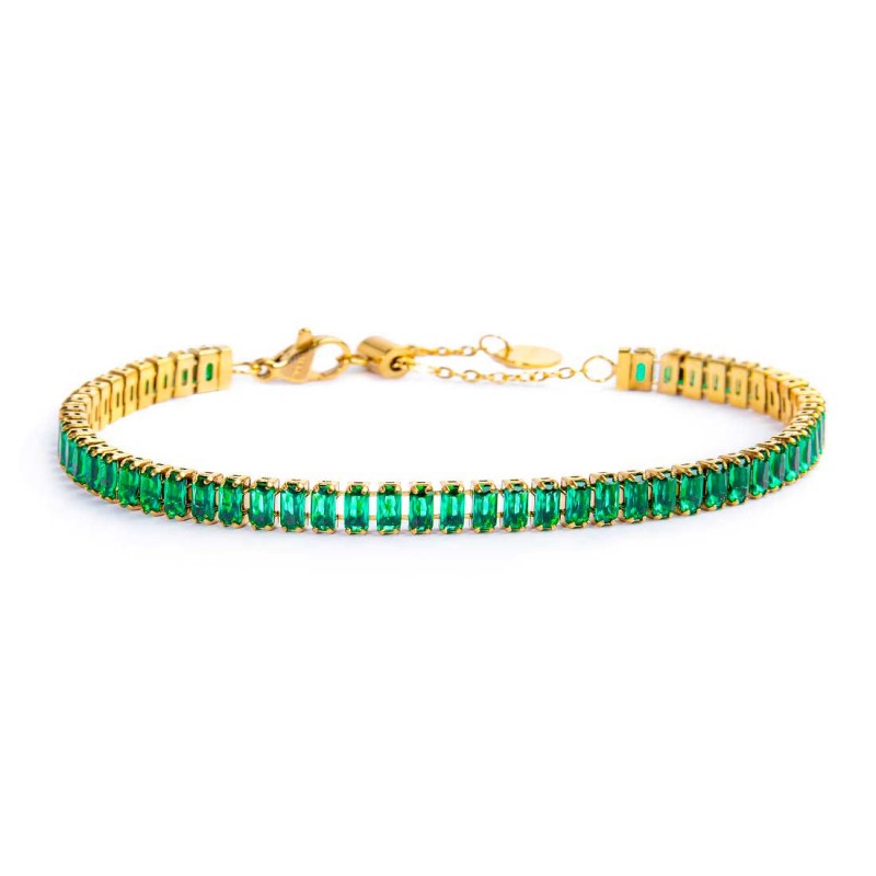 Bracciale tennis cristalli baguette
