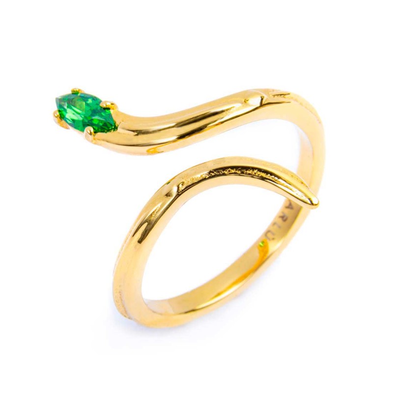 Anello serpente con zircone