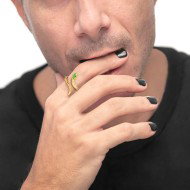 Anello serpente con zircone