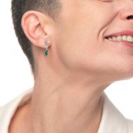 OR MONO ACC CON CRISTALLO VERDE PENDENTE