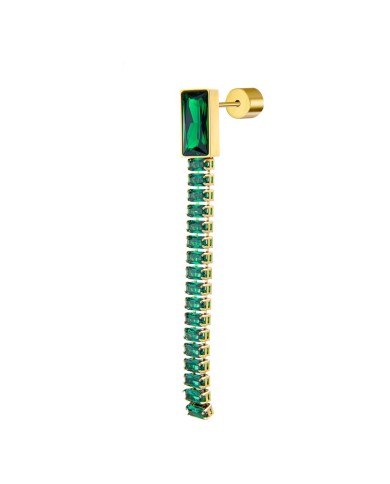 Orecchino a lobo catena tennis baguette