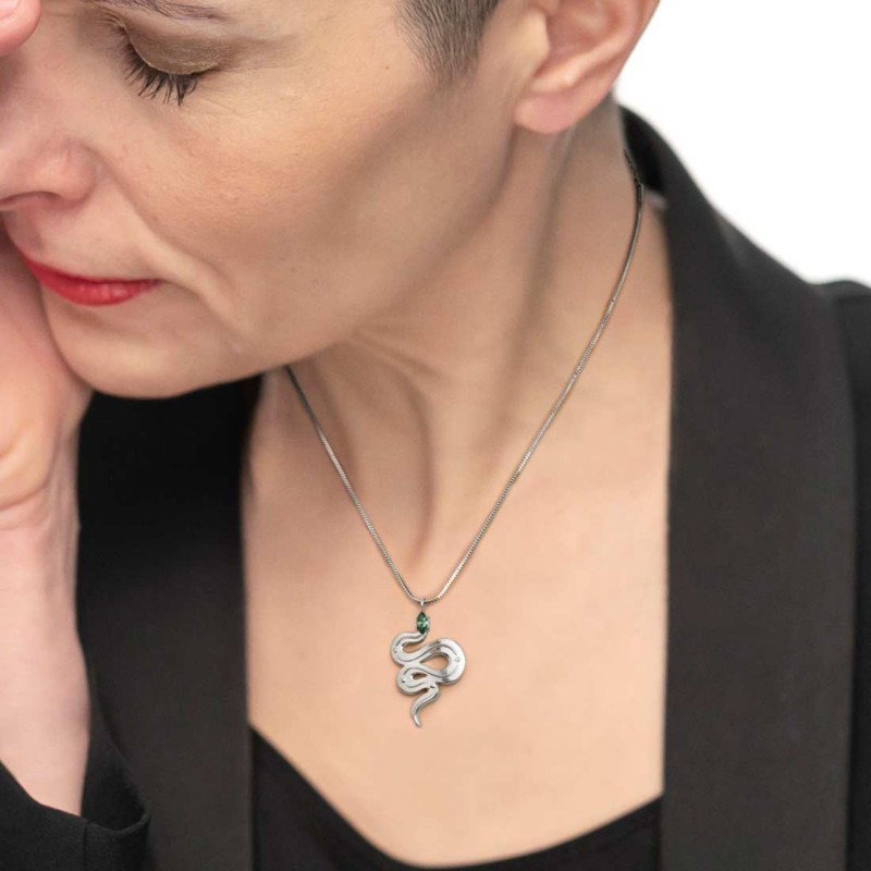 COLLANA CAT SNAKE QUADRATA E SERPENTE PEND