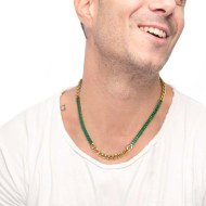 Collana catena grumetta con tennis cristalli baguette