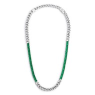 Collana catena grumetta con tennis cristalli baguette