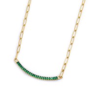 COLLANA CAT MAGLIA LARGA E BAGUETTE TENNIS