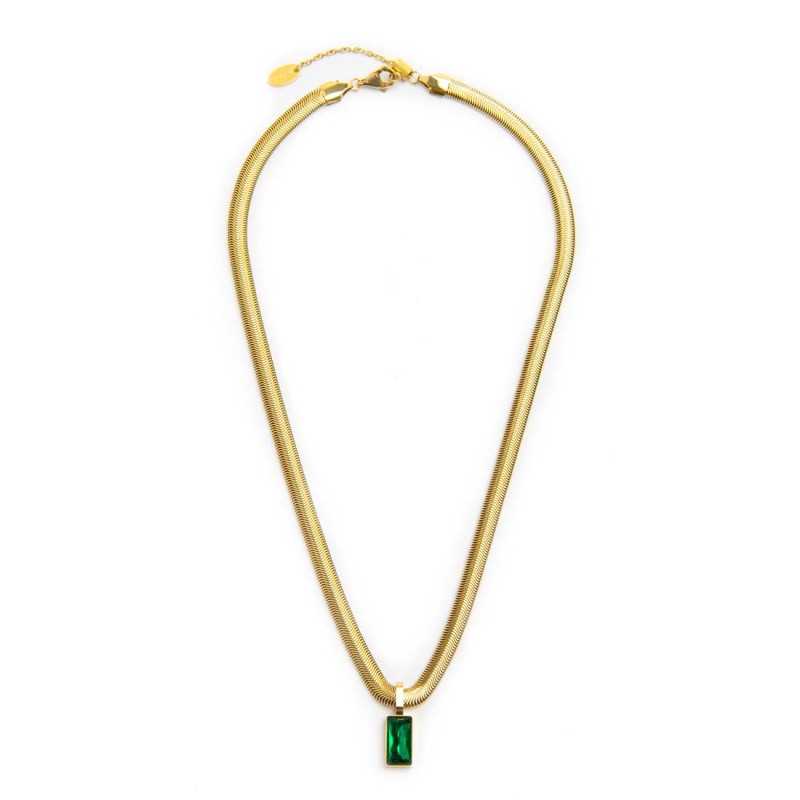 COLLANA CAT SNAKE E CRISTALLO PENDENTE