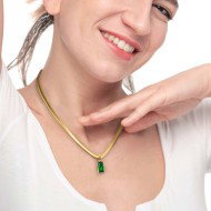 COLLANA CAT SNAKE E CRISTALLO PENDENTE