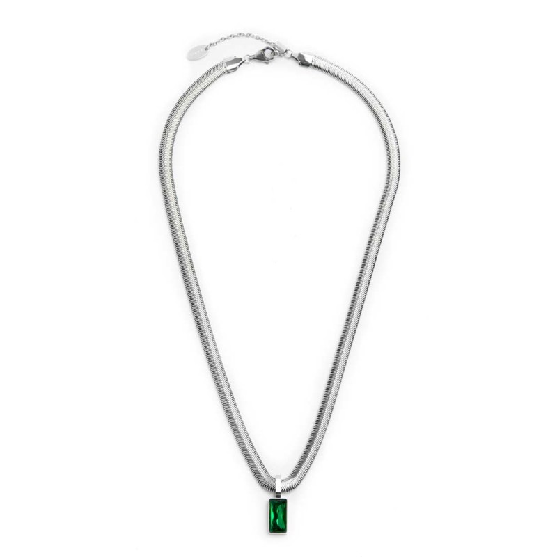 COLLANA CAT SNAKE E CRISTALLO PENDENTE