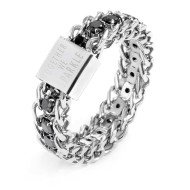 Anello catena grumetta con tennis centrale