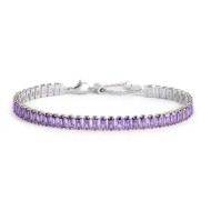 Bracciale tennis zirconi baguette