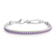 Bracciale tennis zirconi baguette catena snake squadrata