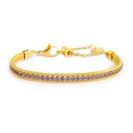 Bracciale tennis zirconi baguette catena snake squadrata