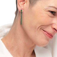 Orecchino a lobo catena tennis con zirconi baguette