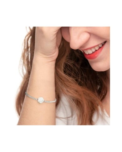 Bracciale tennis con rosa in madreperla