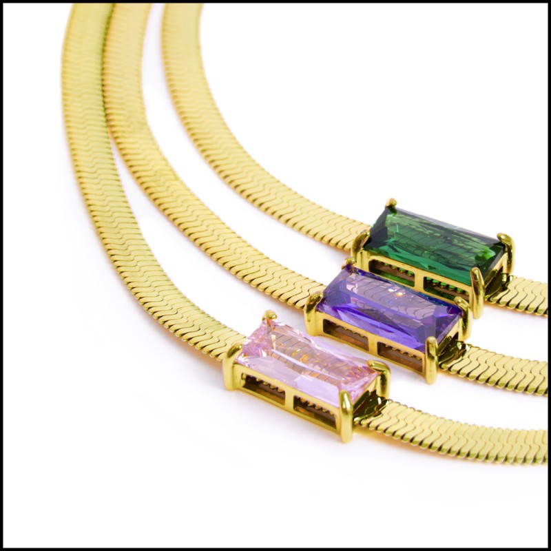 Bracciali con zircone baguette