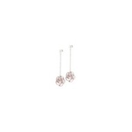 Orecchini con pendente rosa con cristalli