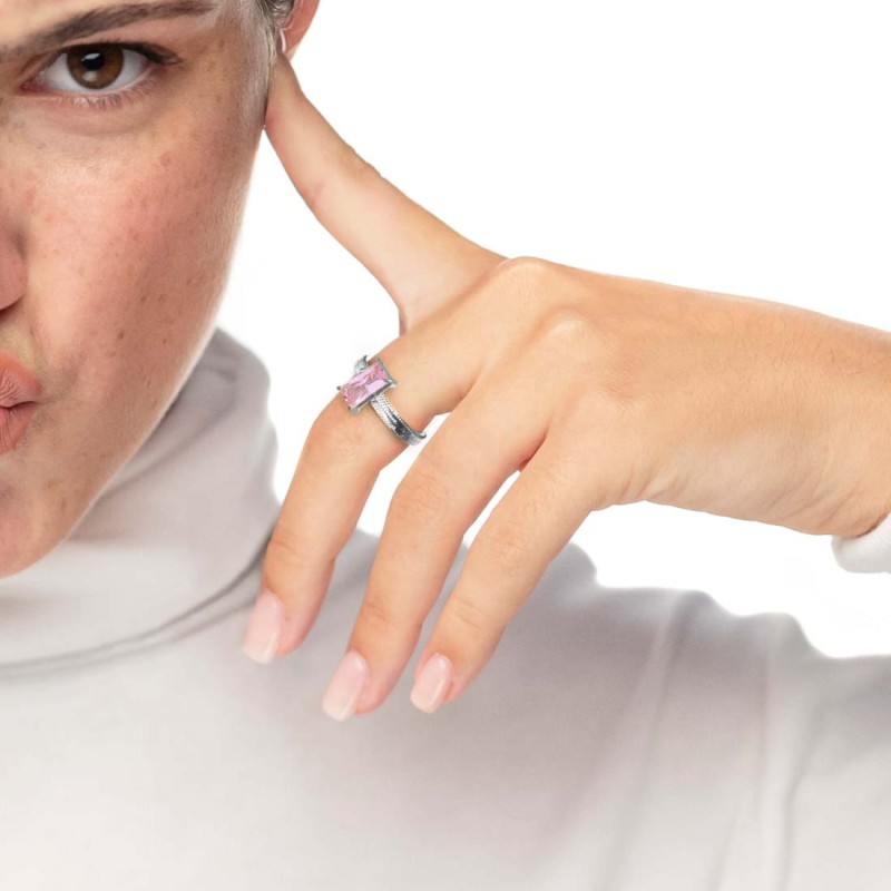 Anelli con zircone e perla