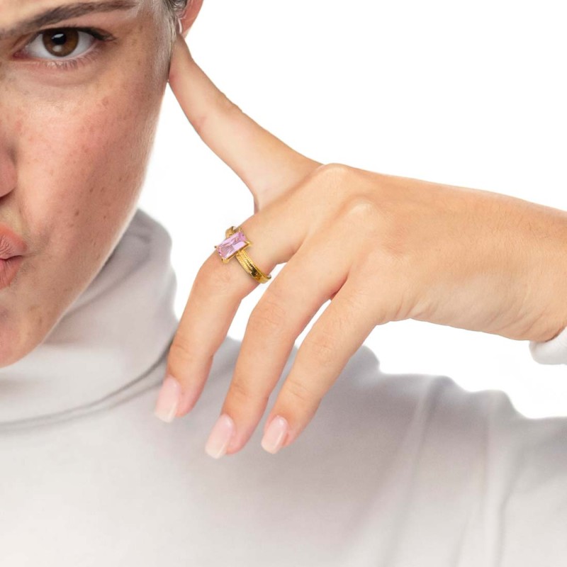 Anelli con zircone e perla