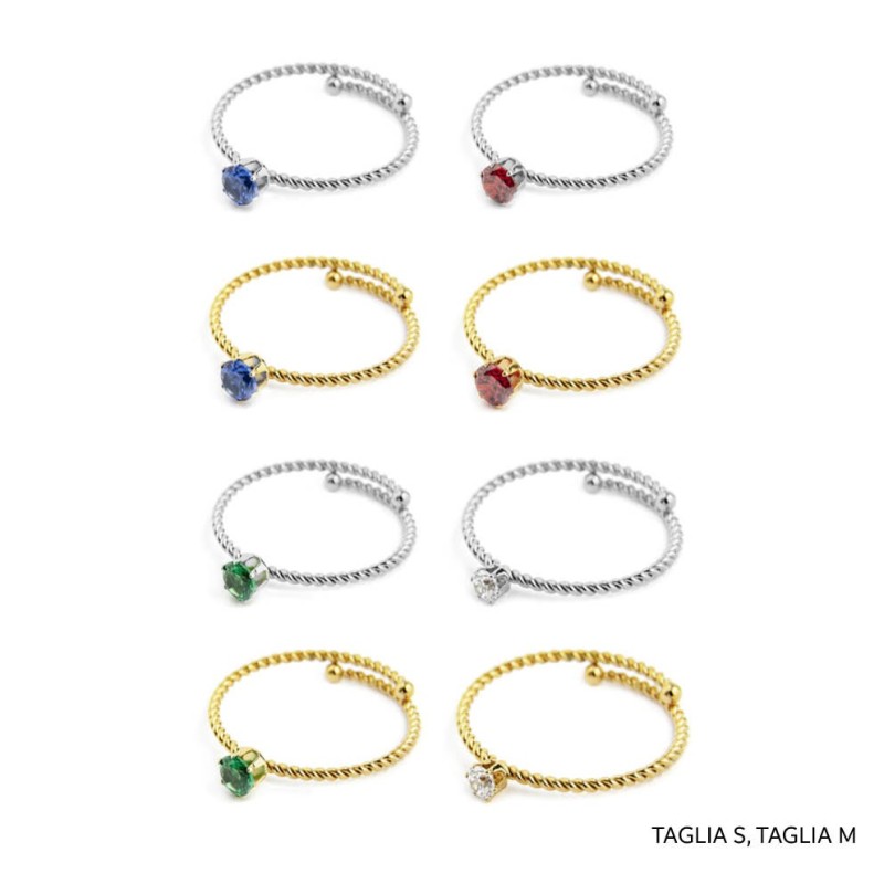 Anelli con zircone e perla