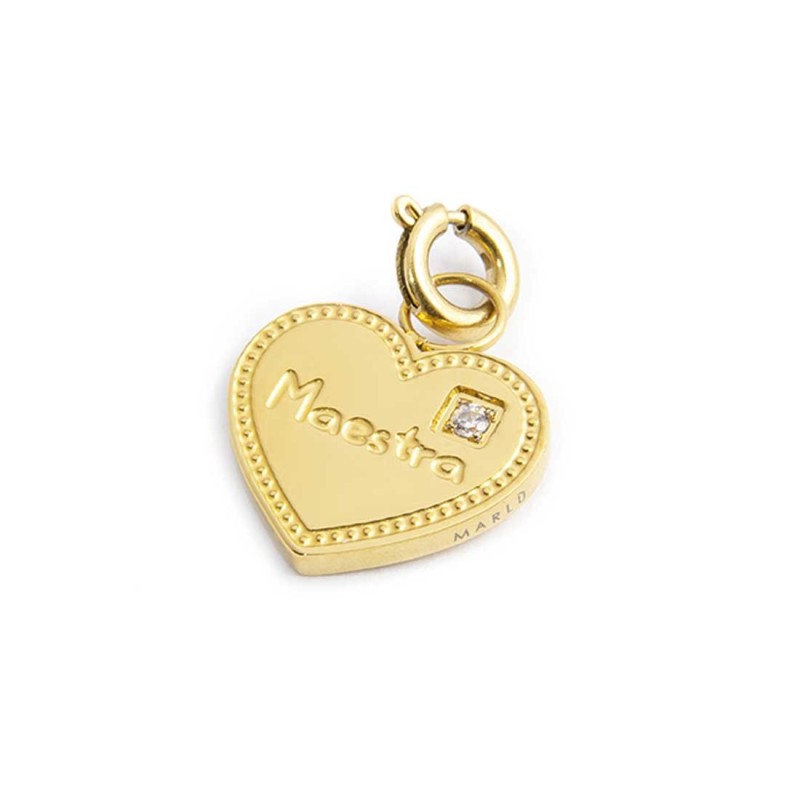 CHARM CUORE MAESTRA CON CZ BIANCO